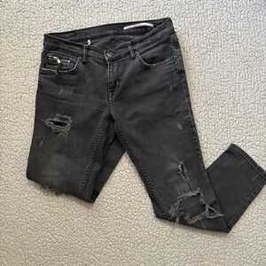Zara Gray Medium Rise Jeans